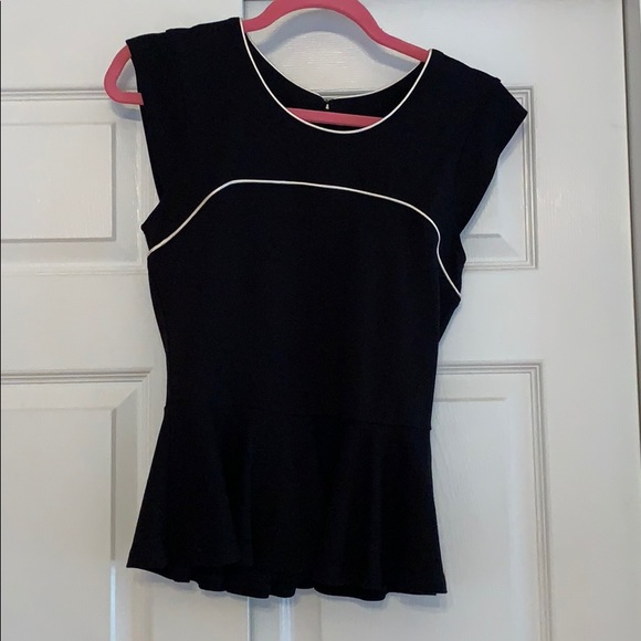 NWOT French Connection black peplum top - Picture 3 of 7